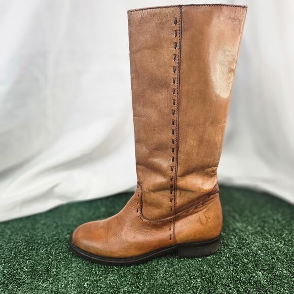 True Religion Leather Knee-High Riding Boots Size 8.5 - Picture 2 of 7